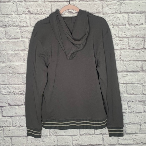 NWT Five Four Yonas Mens Gray Zip Up Striped Hem Hoodie - Picture 4 of 13